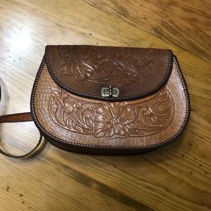 Vintage Tooled Leather Bag